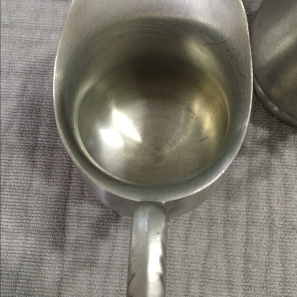 Vintage Preisner 2062 Solid Pewter Ornate Creamer & Sugar Bowl without Lid - Picture 6 of 10